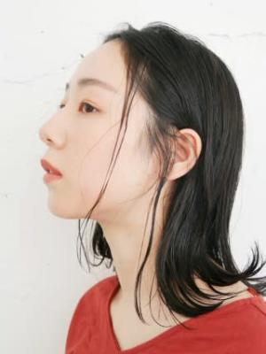 三軒茶屋_レディース_セミロング_ブラック_ウェット_カット 三軒茶屋_レディース_セミロング_ブラック_ウェット_カット