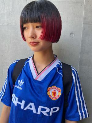 斜めバンググレージュカラーデザインカラー　シルキーベージュ　