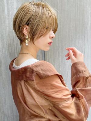 大人可愛い小顔ひし形クビレ丸みボブ20代30代大人ショート