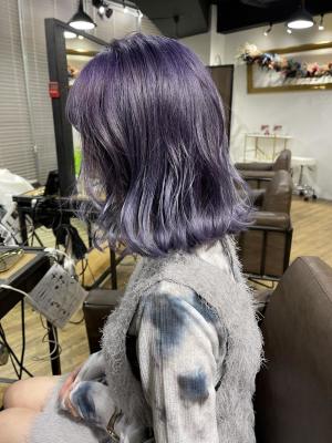 斜めバンググレージュカラー デザインカラー シルキーベージュ