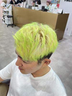 メンズ裾カラー × 短髪
