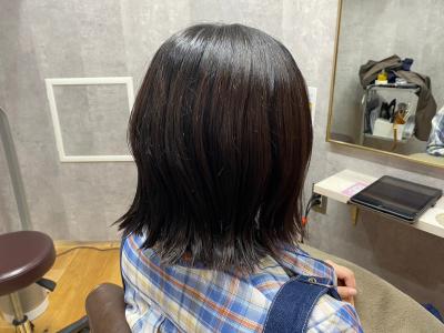 斜めバング/グレージュカラー/デザインカラー/学芸大学