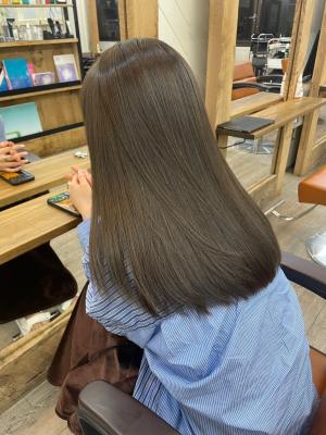 髪質改善トリートメント艶髪くすみカラーオリーブベージュ渋谷