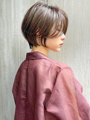 大人可愛い小顔ひし形クビレ丸みボブ20代30代大人ショート