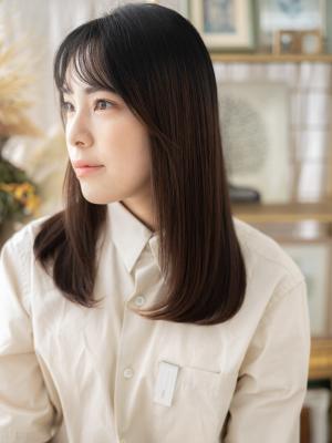 シースルーバングアースカラーエアストレート　アースカラー