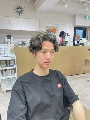 センターパート × ハイライト