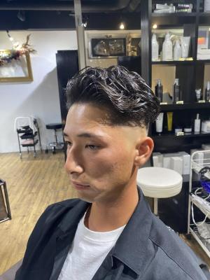 束感ショート　波巻き　ハイライト マッシュパーマ