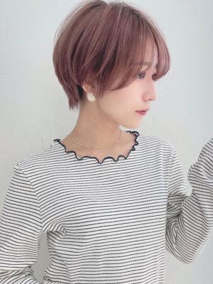 20代30代40代黒髪前下がりショートボブ丸みショート