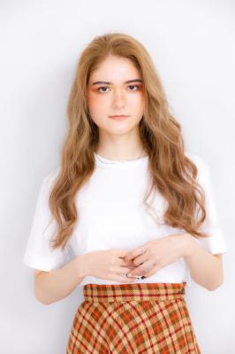 ツヤ髪×波巻きウェーブ