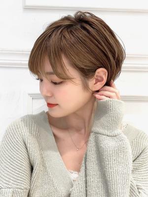 大人可愛いショートボブ/30代/40代/50代/前髪あり/耳 大人可愛いショートボブ/30代/40代/50代/前髪あり/耳