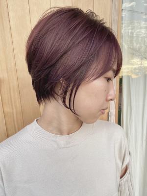 pink brown × short hair