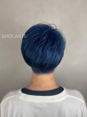 メンズカット 青髪 韓国 ケアブリーチ ブリーチオンカラー