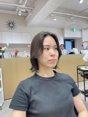 透明感カラー　ボブ