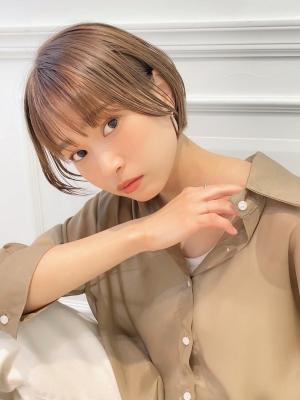 大人可愛い丸みショートボブ/30代/40代/50代/ベージュ 大人可愛い丸みショートボブ/30代/40代/50代/ベージュ
