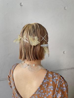 結婚式ヘアアレンジ　ボブ
