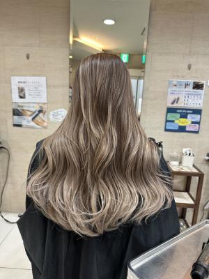 バレイヤージュロングレイヤーミルクティー2258