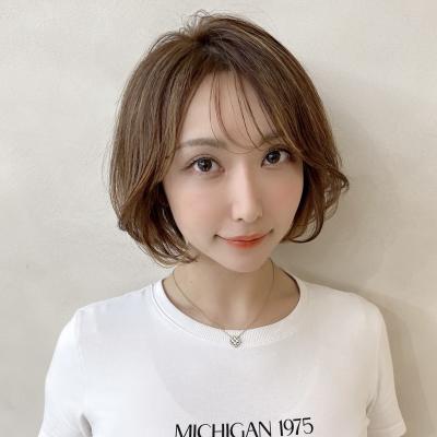 【金沢】30代面長さんに似合わせる、ひし形シースルーショートのイメージ画像
