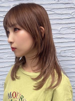 レイヤースタイル＋ミルクティーベージュ