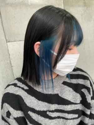 Rumor ×【BLUEインナー】透明感ブルーカラー小顔ボブ