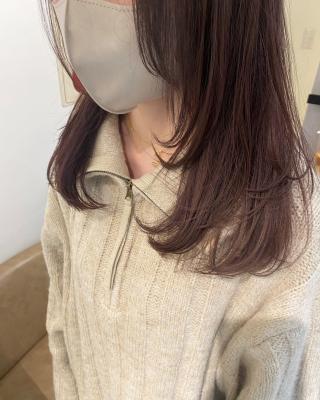 髪質改善艶髪ベージュ韓国透明感シースルーレイヤーカットのイメージ画像