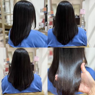 髪質改善カラー　秘密の配合のレブリン酸をMIXし時短髪質改善
