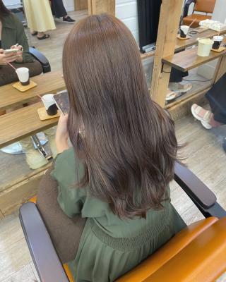 韓国風ゆるふわ巻き艶髪グレージュ髪質改善トリートメント