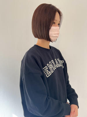 パツっとラインボブベージュこなれミディ20代30代