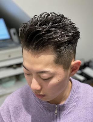 かきあげアイロンパーマ　ショートバック　伸ばしてます
