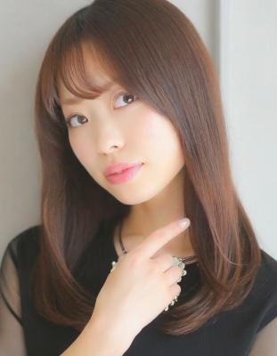 大人カカオブラウン艶感セミディブリーチなし