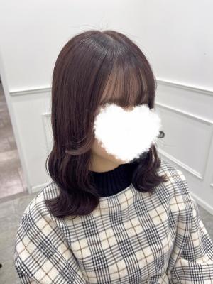 ブリーチなし＊深みワインレッド＊新井