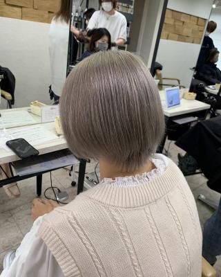 ミルクティーグレージュショートボブ10代20代30代所沢