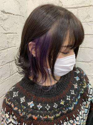 イヤリングパープルラベンダーレイヤー10代20代30代所沢
