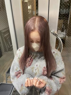 黒髪グレーベージュレイヤーロング前髪パーマ アッシュブラック 黒髪グレーベージュレイヤーロング前髪パーマ アッシュブラック