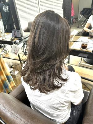フルバング レッドブラウン 似合わせカット カルマパーマ