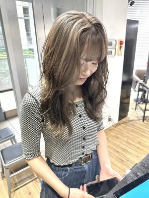 フルバング レッドブラウン 似合わせカット カルマパーマ