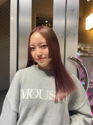 フルバングレッドブラウン似合わせカットカルマパーマ