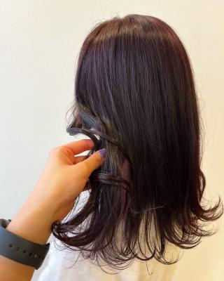 透明感イルミナカラー　パープル系カラー　インナーカラー