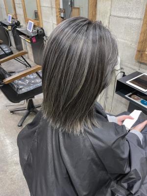 フルバング ブラウン 似合わせカット カルマパーマ