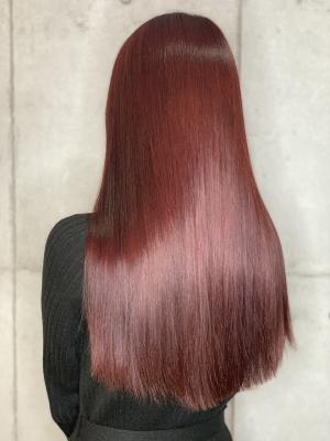 最高品質美髪艶髪ストレート&カラー★ベリーピンク★