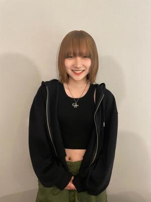 フルバングレッドブラウン似合わせカットカルマパーマ