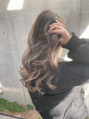 フルバング ブラウン 似合わせカット カルマパーマ