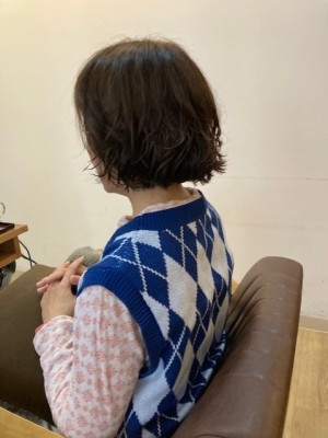 お客様髪質改善データ1038（ウェーブボブ）