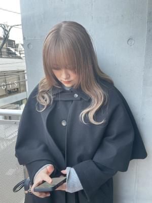 フルバングレッドブラウン似合わせカットカルマパーマ