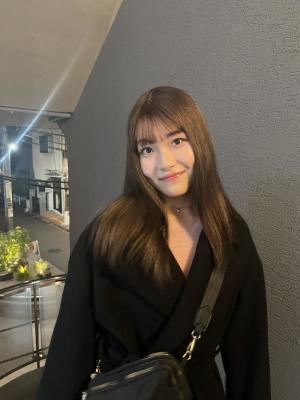 フルバングレッドブラウン似合わせカットカルマパーマ