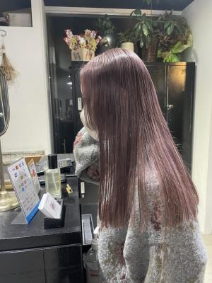 フルバングレッドブラウン似合わせカットカルマパーマ