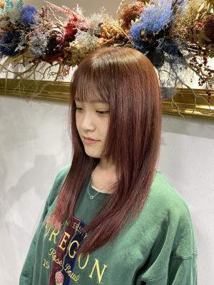 フルバング ブラウン 似合わせカット カルマパーマ