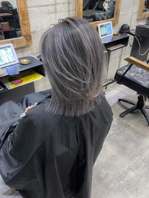 フルバング ブラウン 似合わせカット カルマパーマ