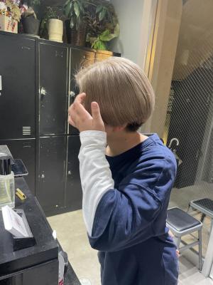 フルバングレッドブラウン似合わせカットカルマパーマ
