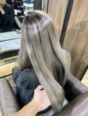 フルバング ブラウン 似合わせカット カルマパーマ
