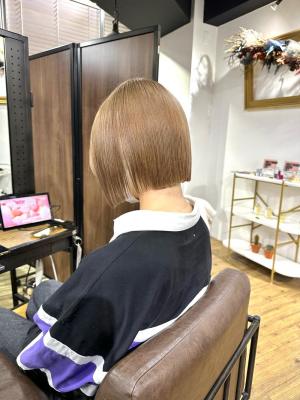 切りっぱなしボブ エアリーロング 美髪 ピンクブラウン